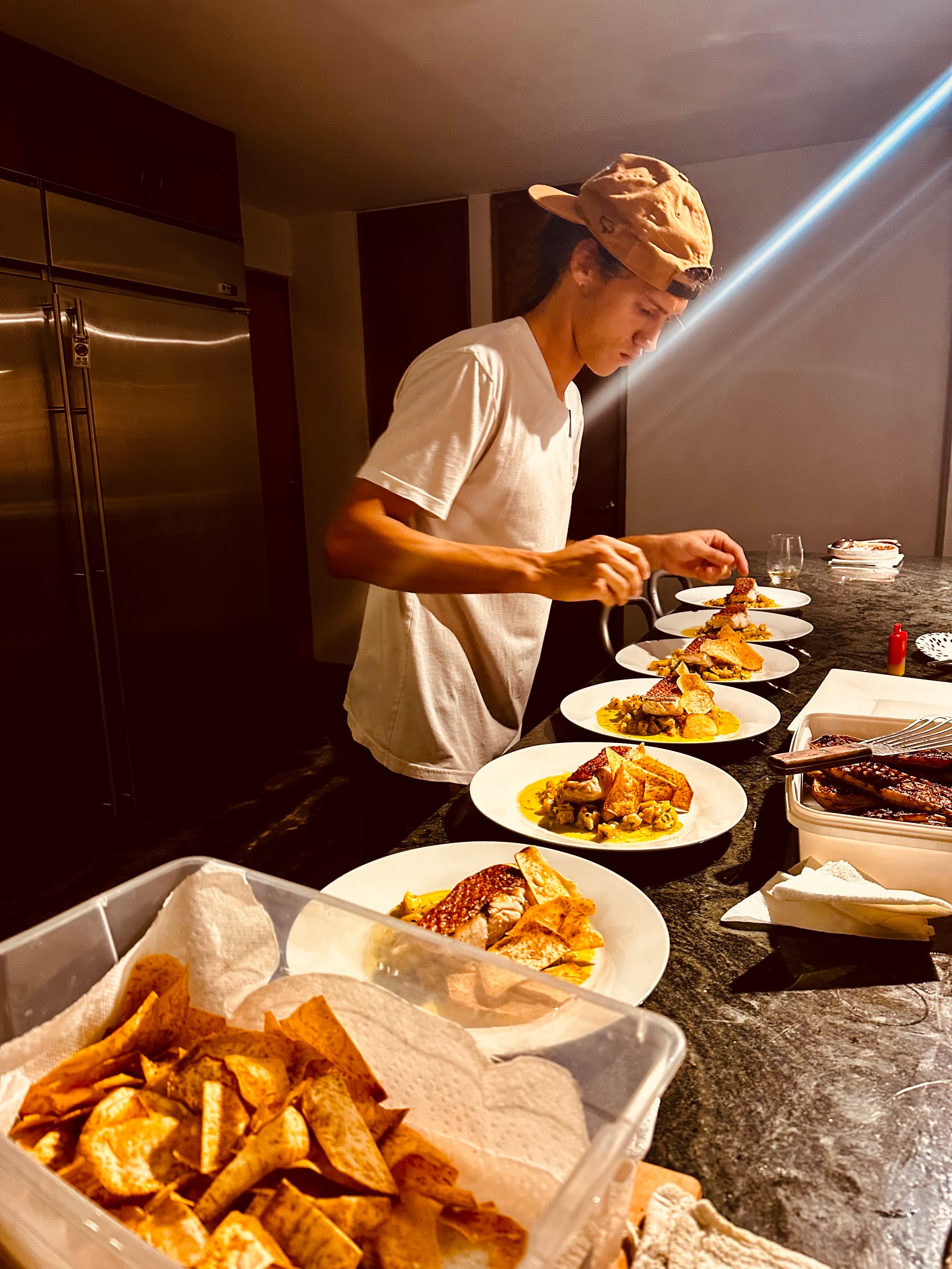 Chef Flynn preparing a meal